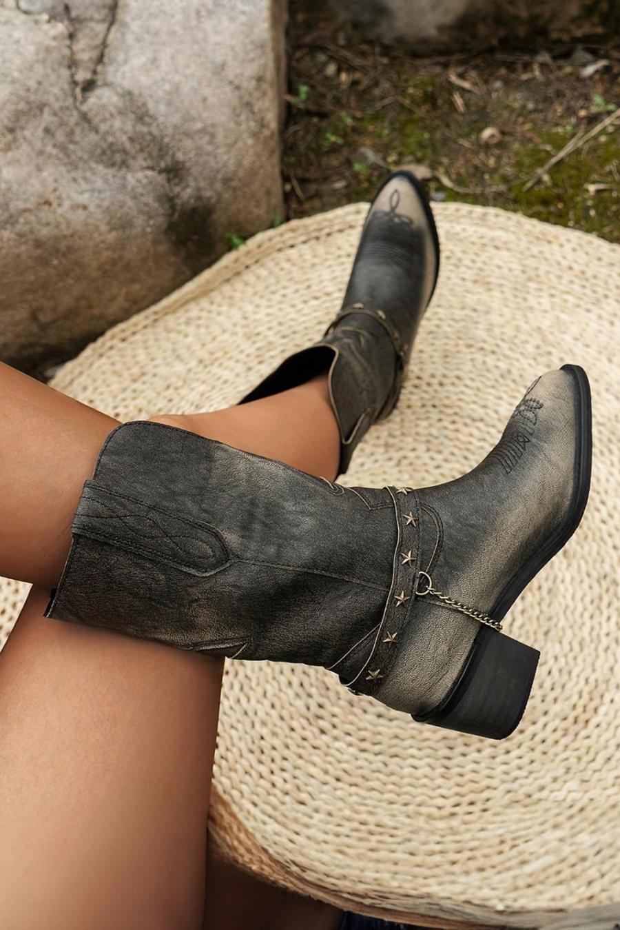 Boots | Dark Brown Mid Calf Boots - Women